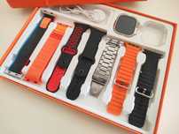 Conjunto de smartwach com proteção em plástico e 7 braceletes