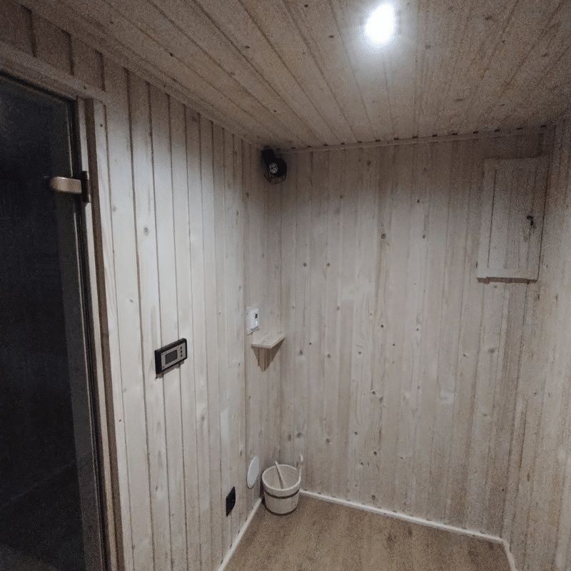 Sauna Ogrodowa Ocieplona  zewnętrzna 4x2m Prysznic Piec  Delux