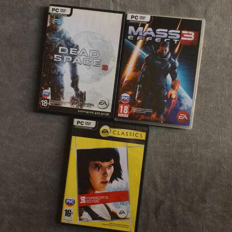Игры Диски PC ПК DVD Dead space 3 Mass Effect 3 Mirrors edge