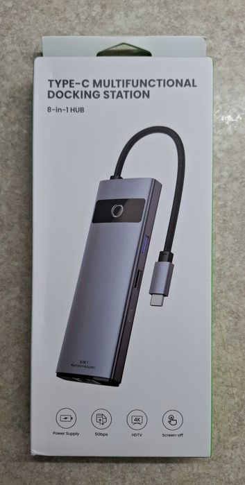Type-C Hub 8 в 1 (хаб, концентратор, док-станція)