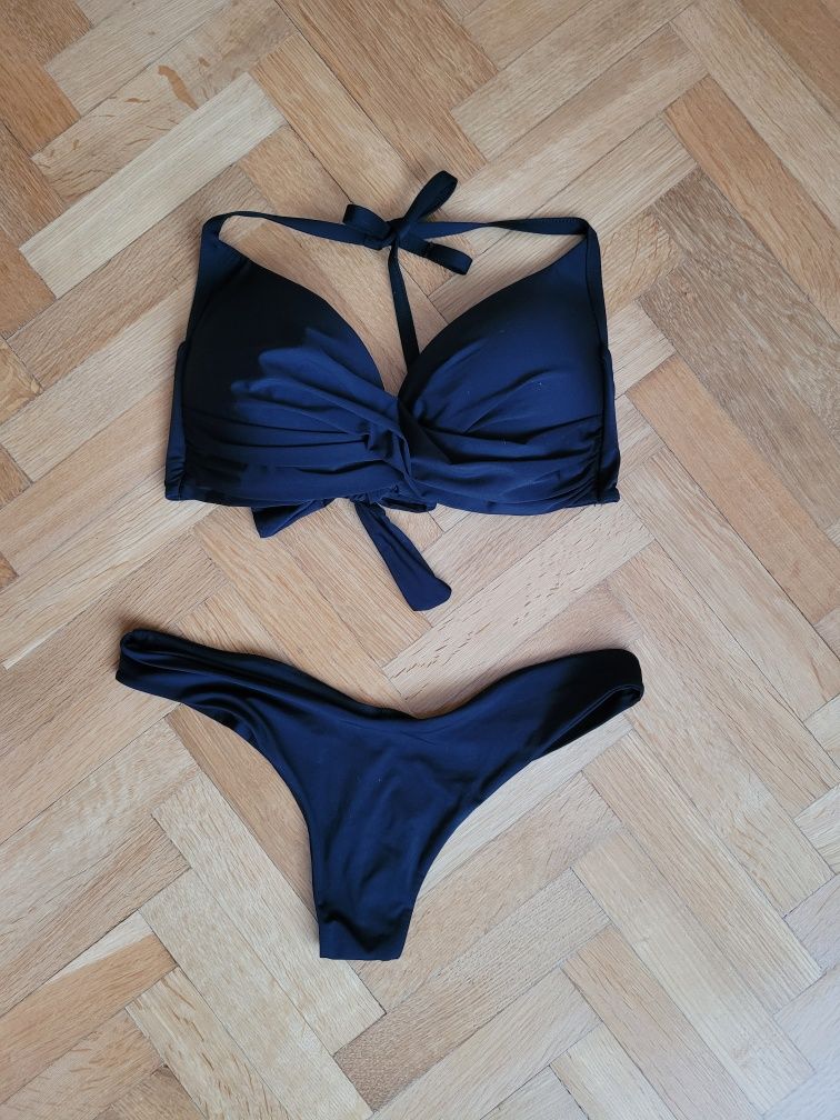 Calzedonia czarne bikini kostium dwuczęściowy