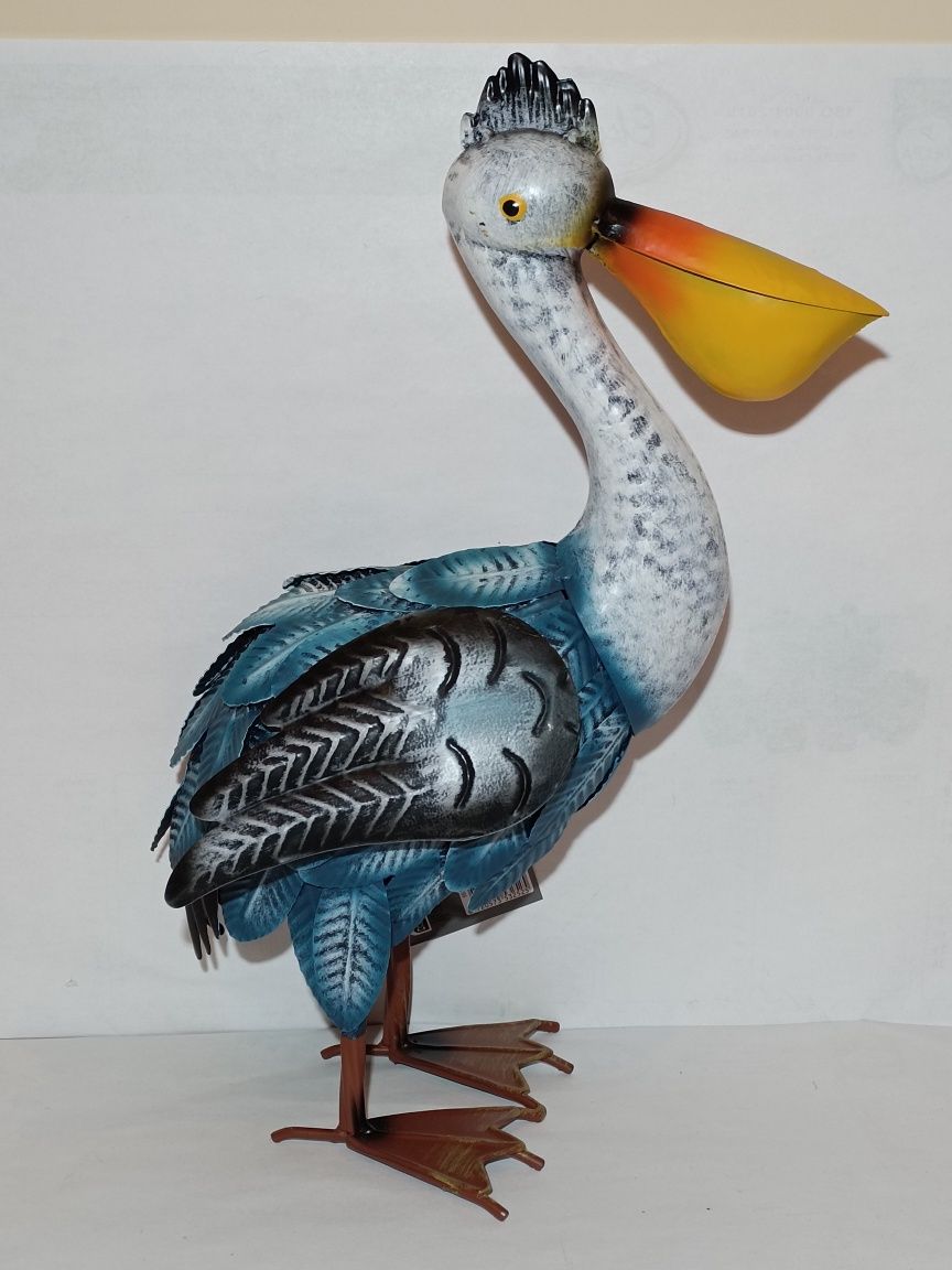 Pelikan metalowy figurka 39 cm