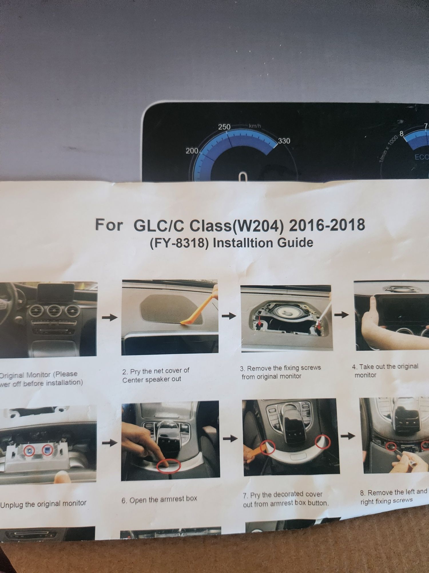Ecrã display mercedes c w204