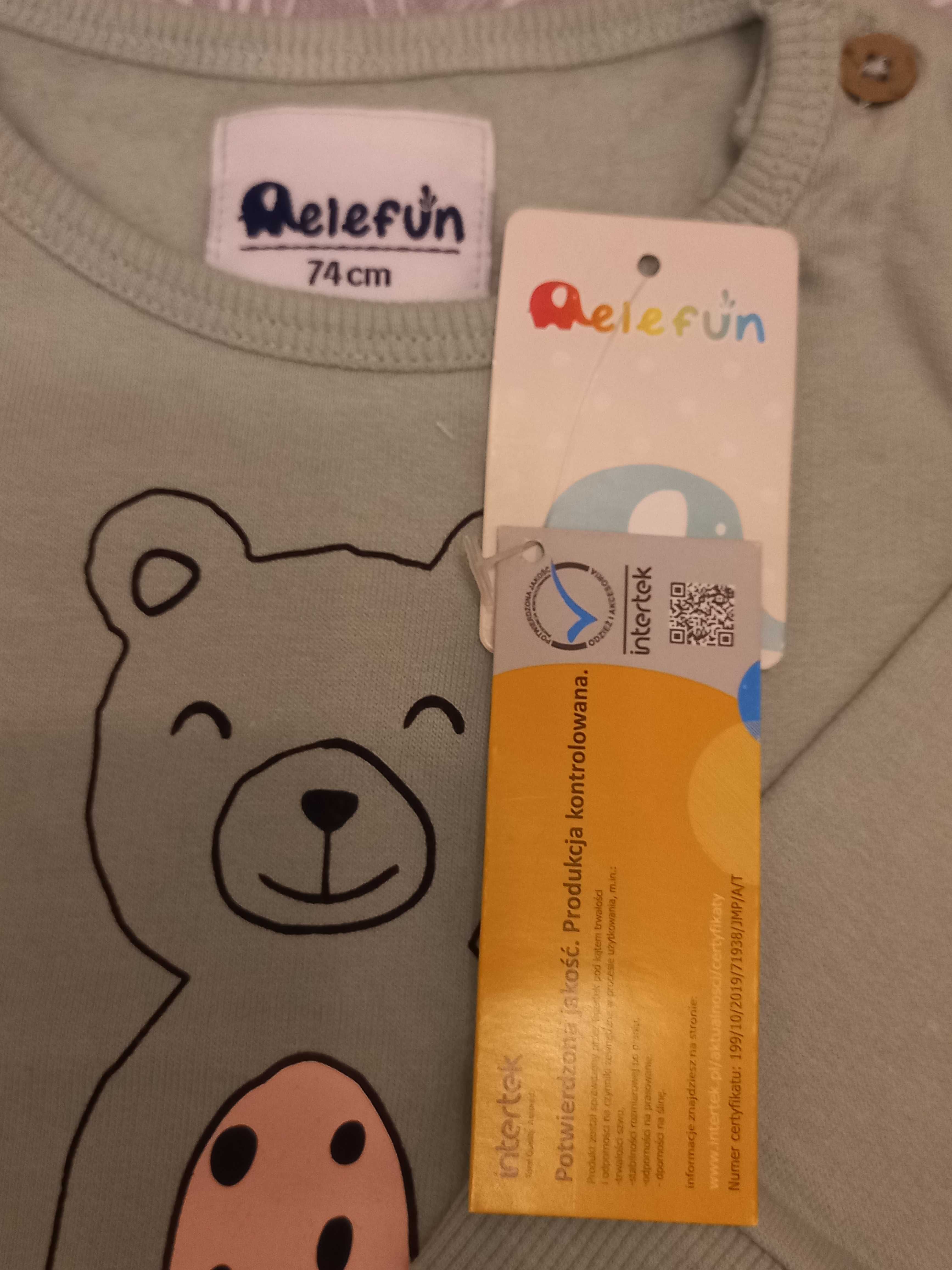 NOWE spodnie bluza sweter r74/80 5.10.15. newbie kappa elefun