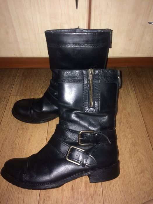 Ботинки сапоги кожаные байкерские