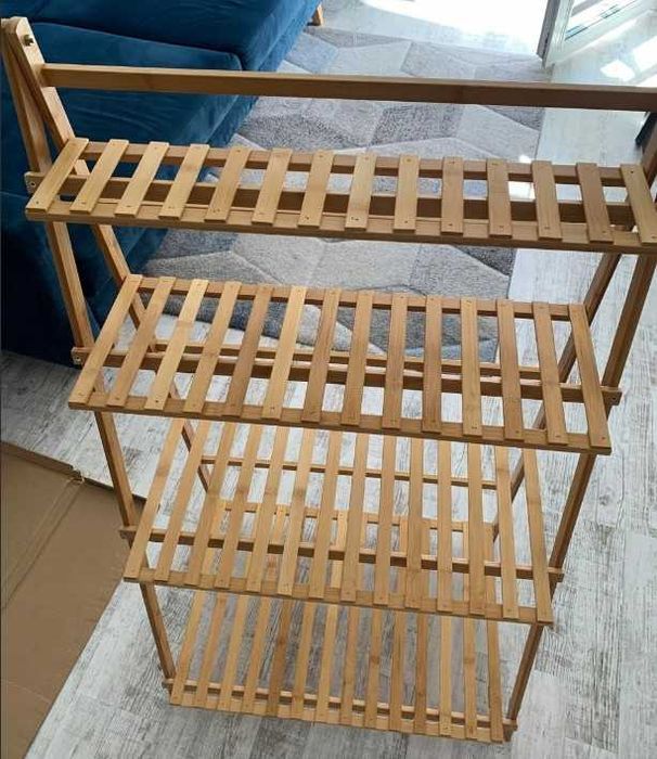 Kwietnik Drabinka Regał Bambusowy na Kwiaty Cztery Półki 122cm