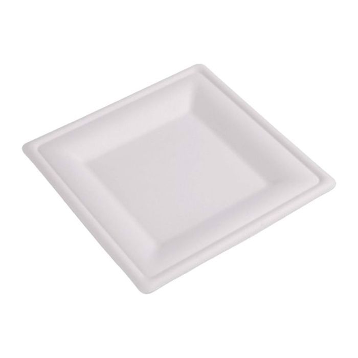 talerz kwadratowy 20x20cm 8'' pulpa trzcinowa 50sz