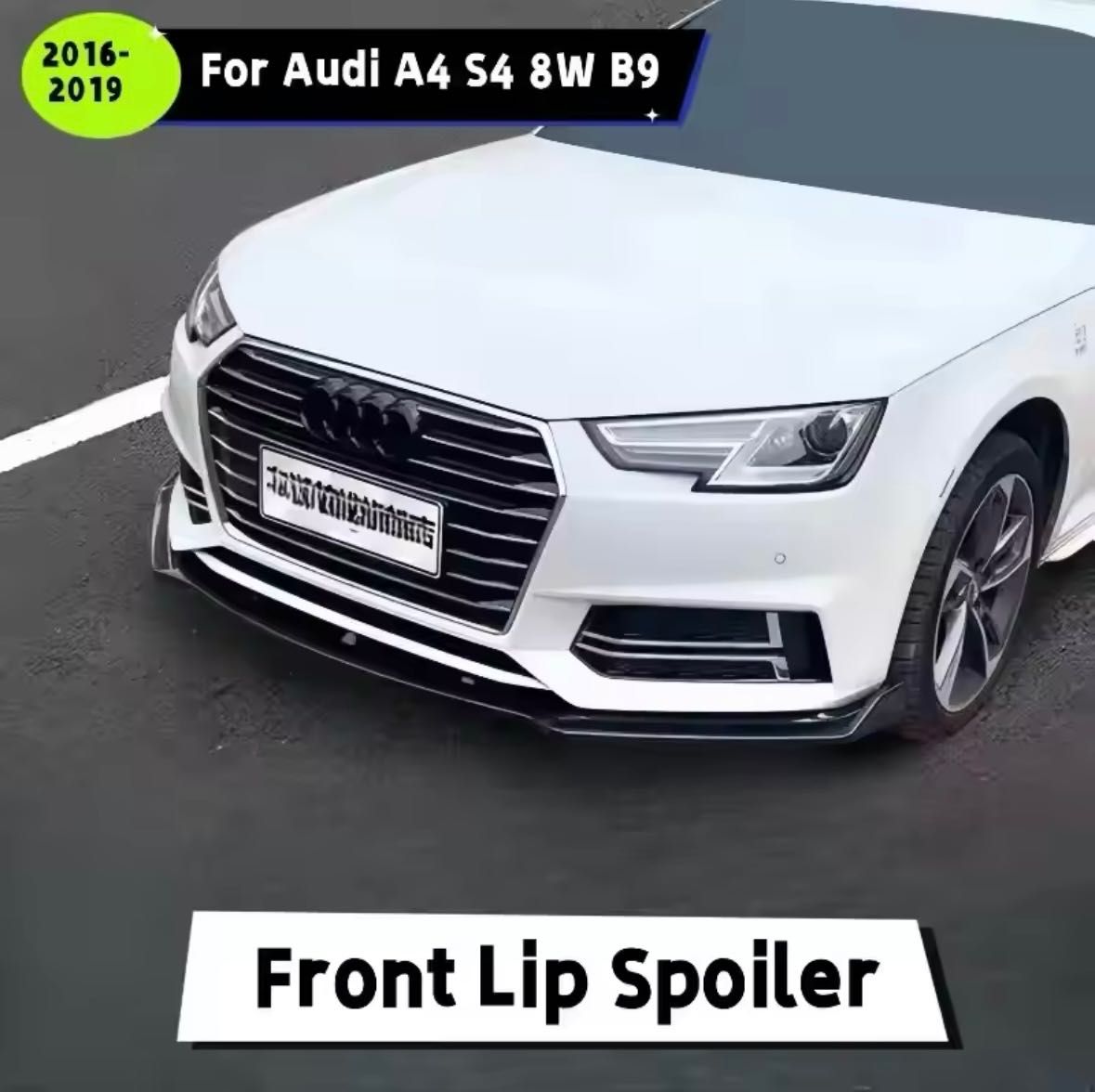 Губа накладка на передний бампер AUDI A4 S4 B9 сплитер обвес на бампер