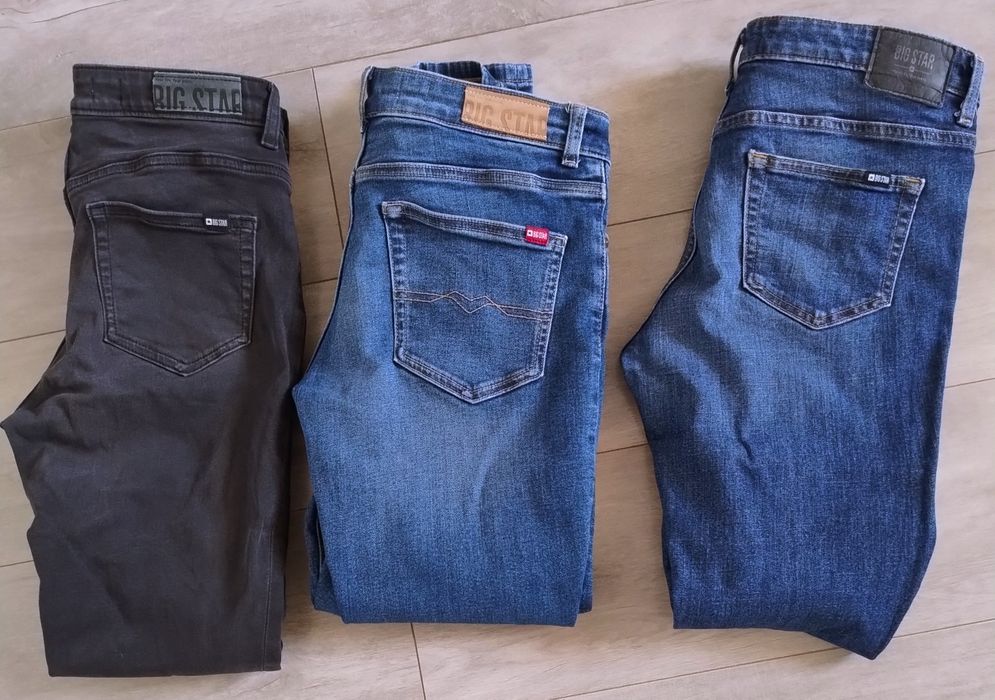 Jeansy big star skinny Adela czarne 29/32 niebieskie spodnie 29/30