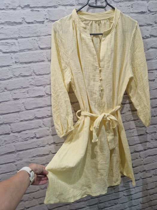 Sukienka muślinowa żółta