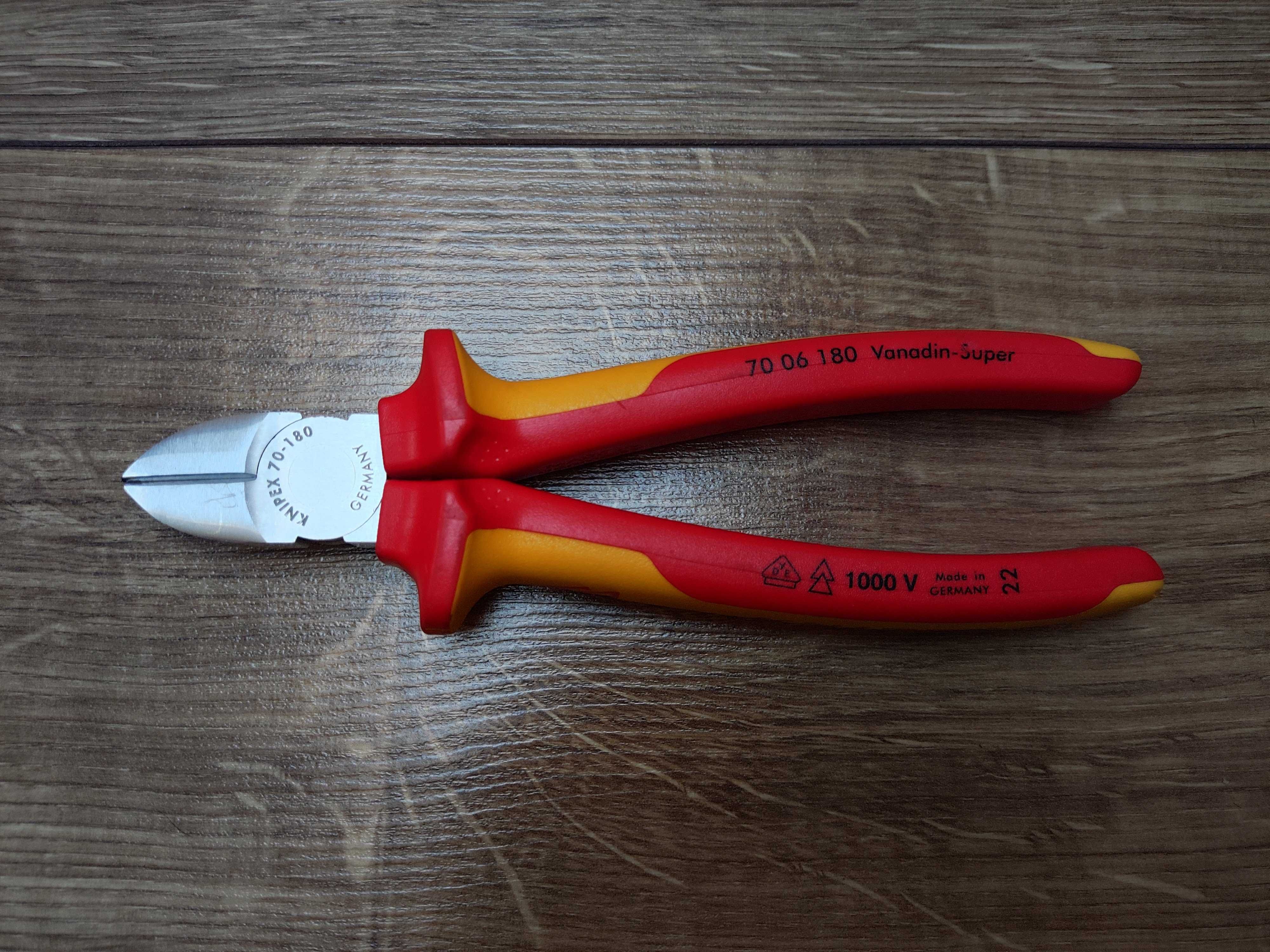 Knipex 70 06 dł. 180 szczypce tnące boczne izolowane, VDE