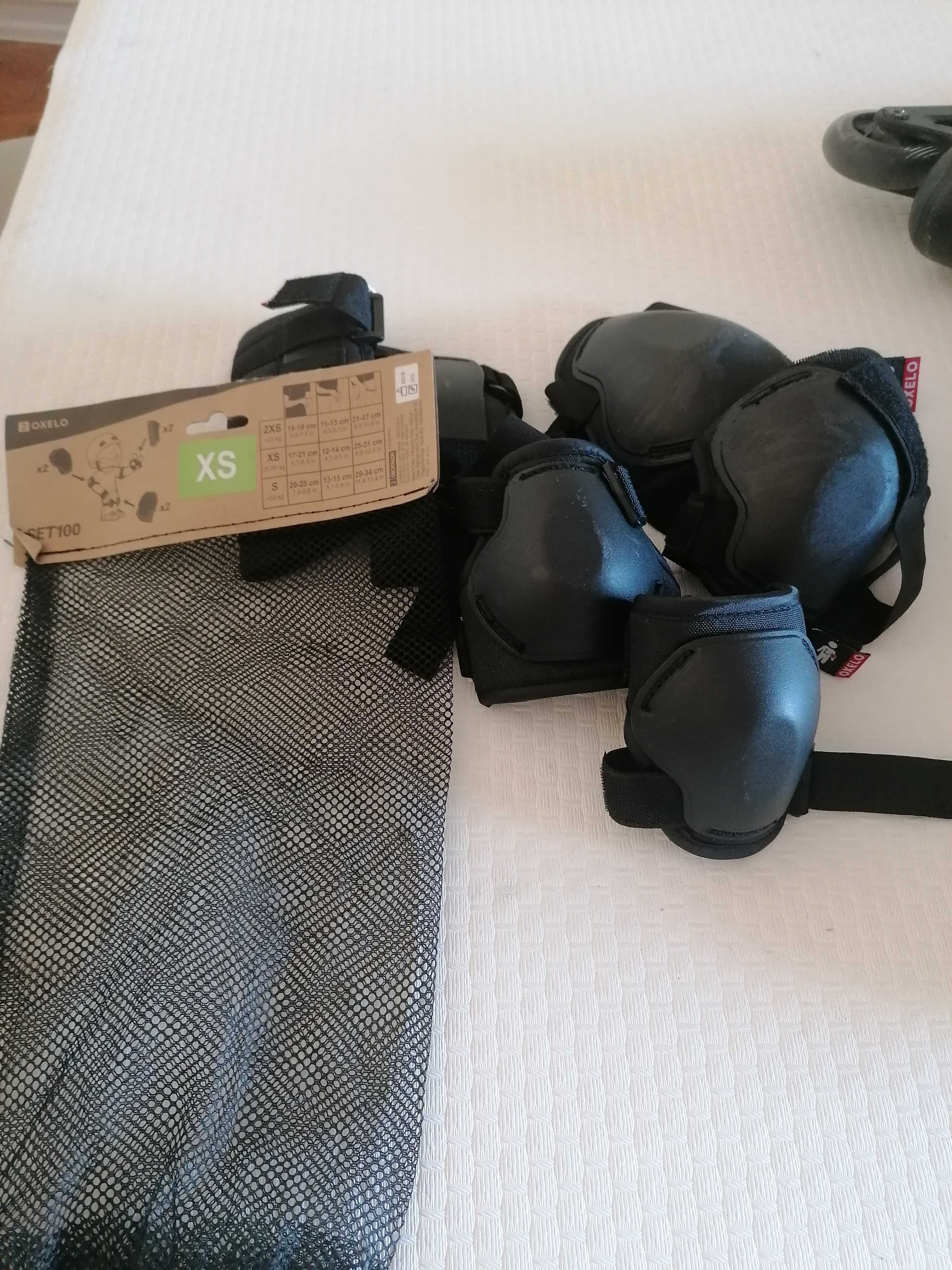 Conjunto patinagem em linha