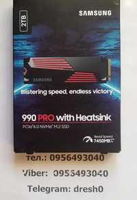 2TB Samsung 990 Pro SSD NVME Heatsink MZ-V9P2T0CW NVME M2 PCIe 4 MLC