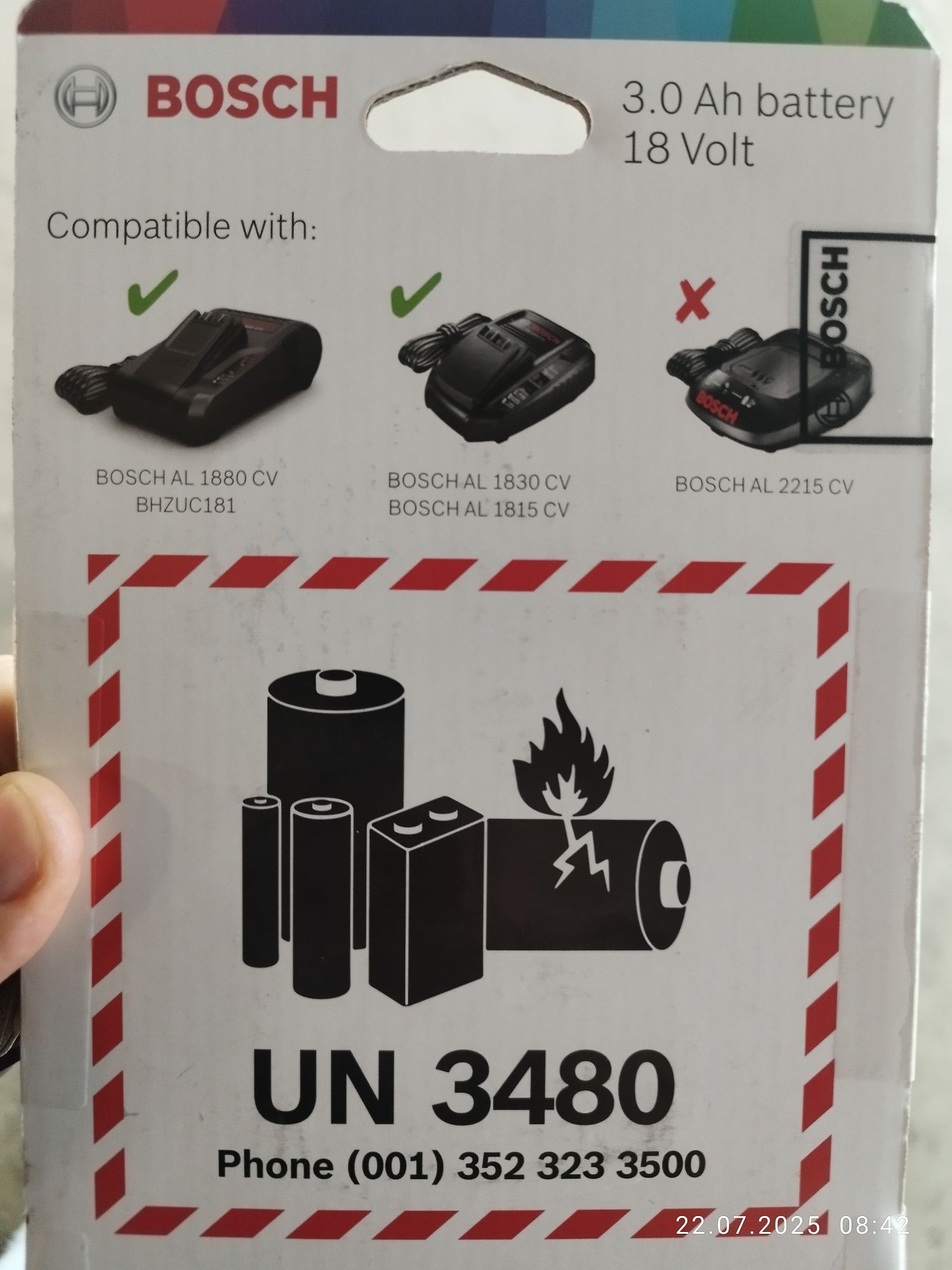 Akumulator Bateria  Bosch BHZUB 1830 power for all 18V 3.0 Ah