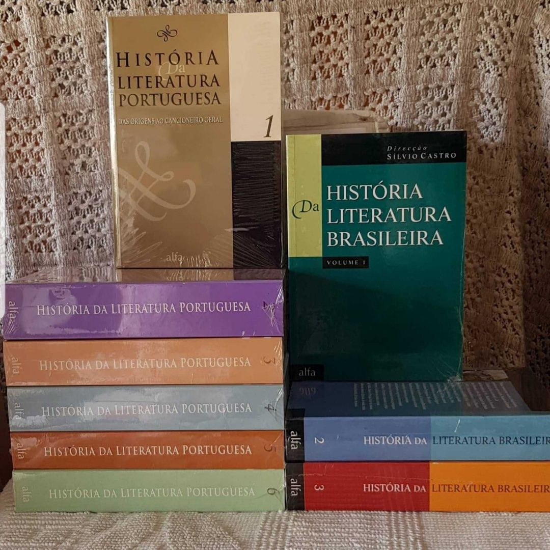 História da Literatura Portuguesa e Brasileira em 9 livros novos cada