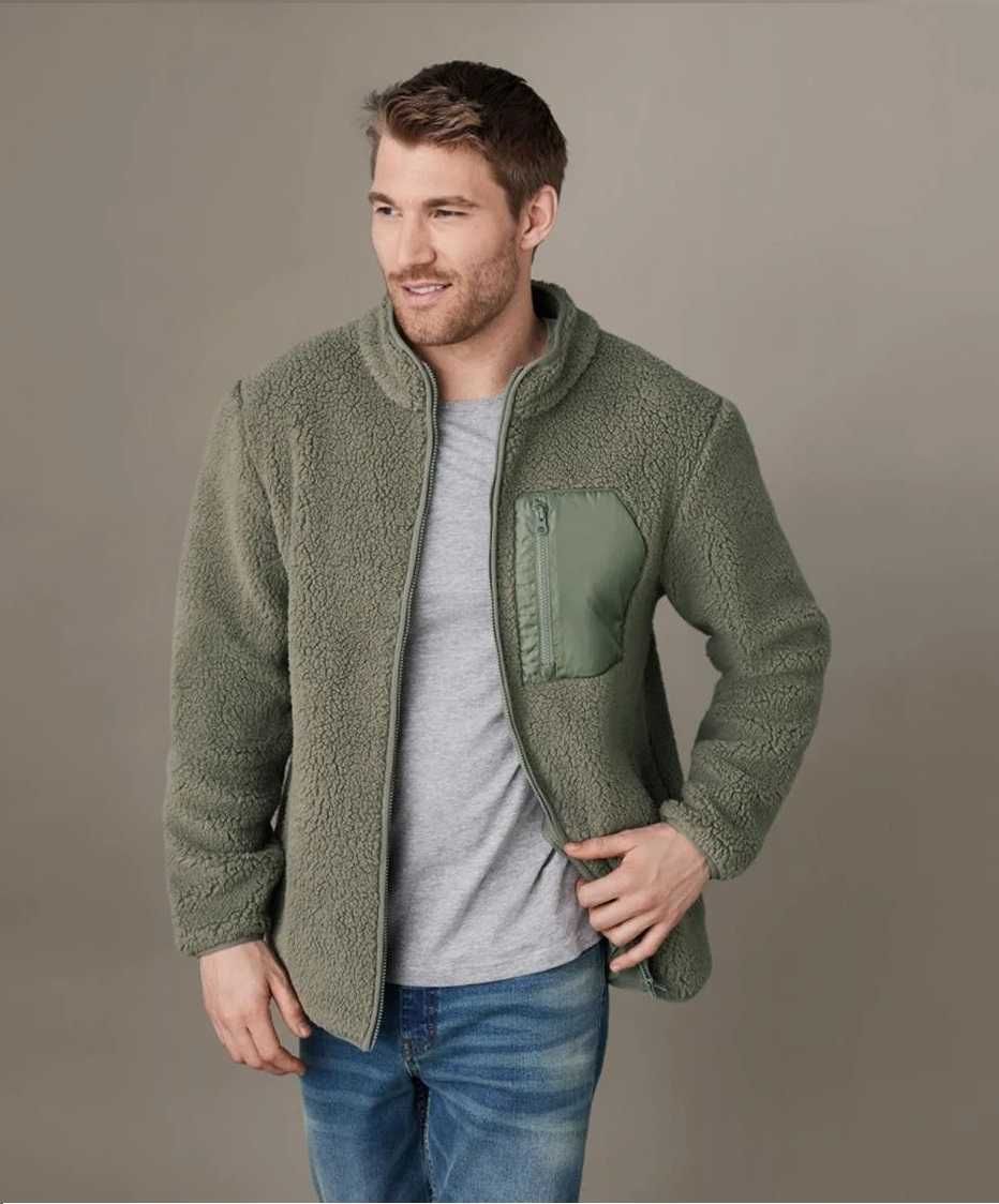 Bluza męska POLAR SHERPA gruba ciepła miękka na zamek z kieszeniami L