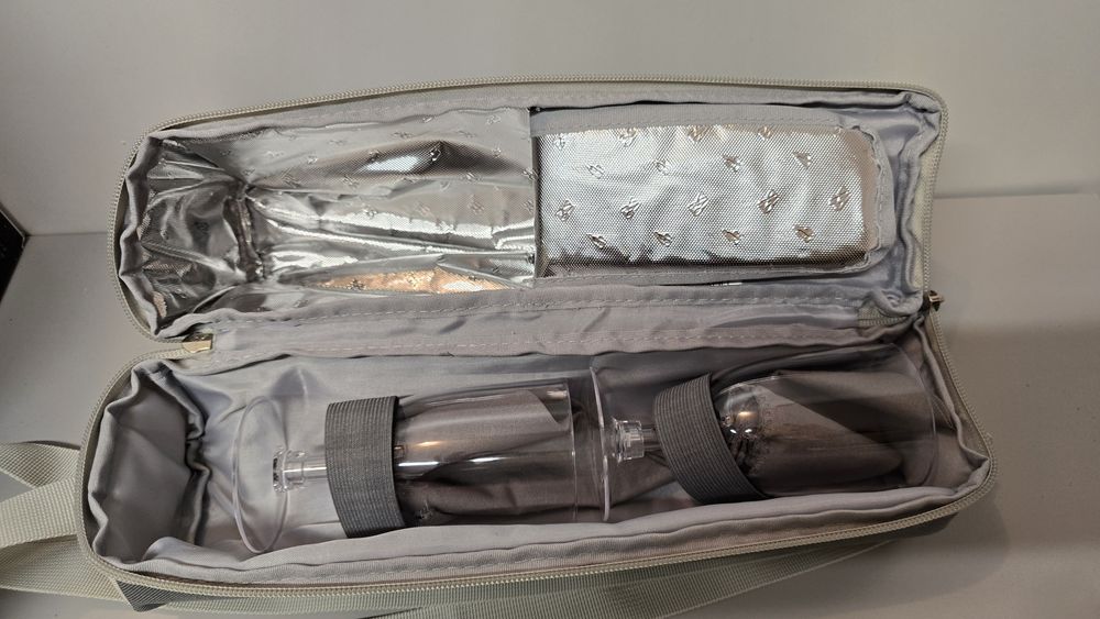 Zestaw piknikowy  torba na szampana z 2 kieliszkami