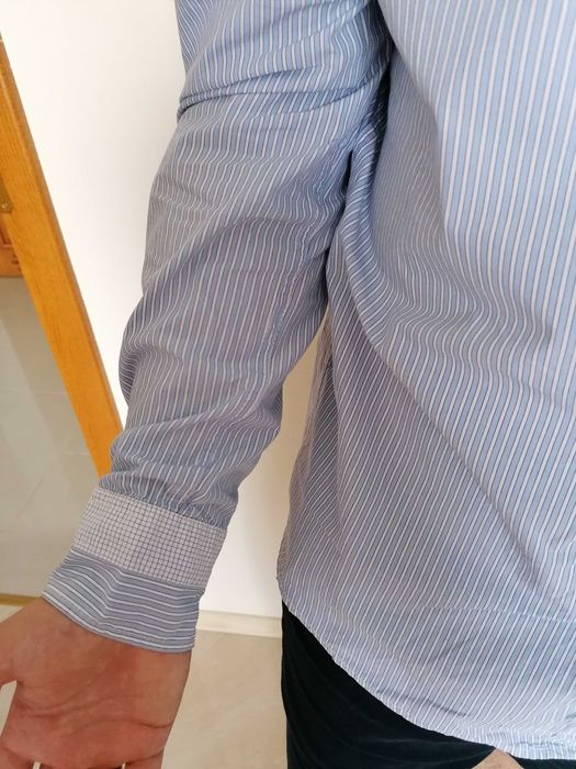 Scotch & Soda koszula męska casual niebieska paski guziki bawełna XXL