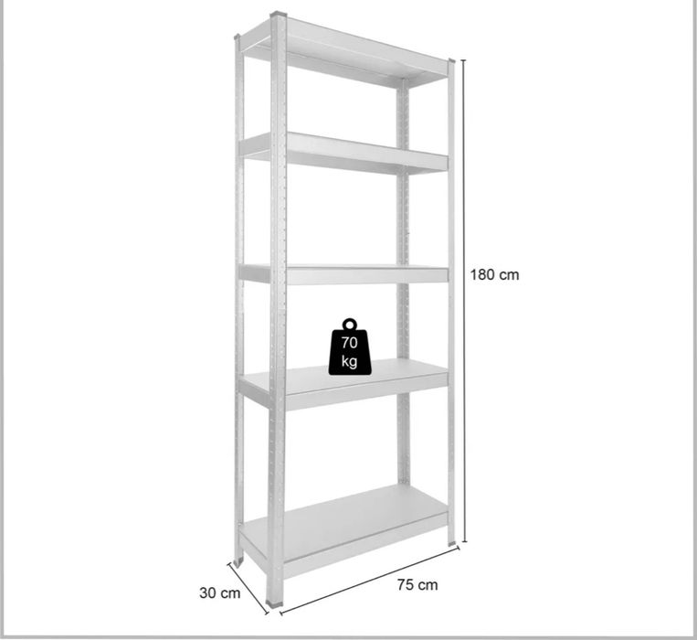 Regał magazynowy warsztatowy garażowy 180x75x30 Arebos