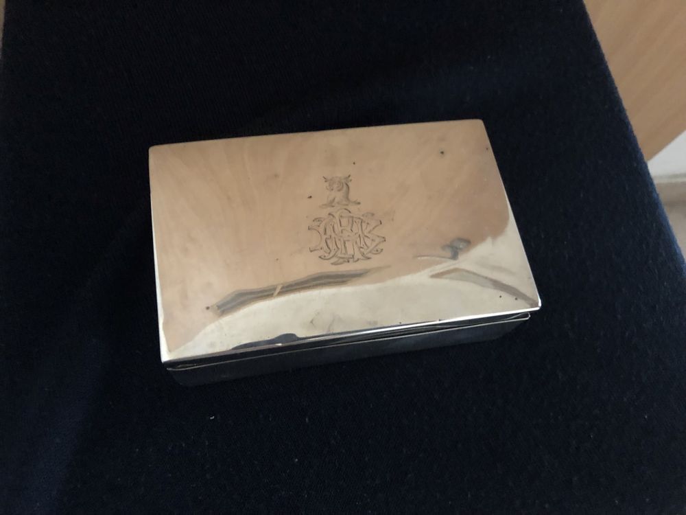 Antyczne srebrne edwardiańskie pudełko na cygara, Anglia