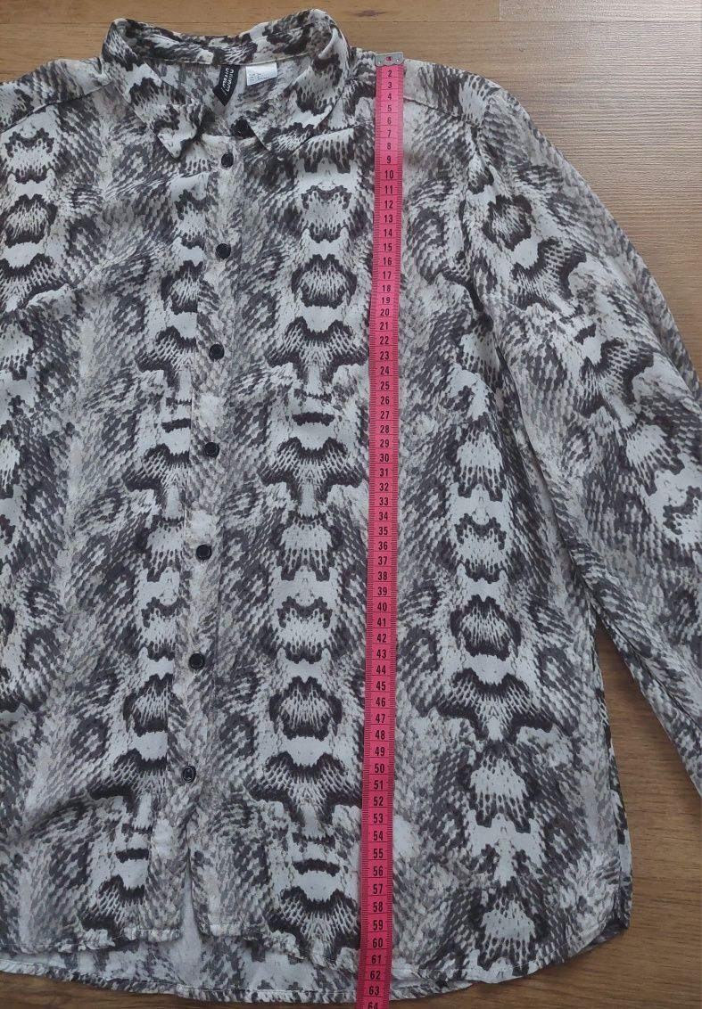 wiskozowa koszula z wężowym motywem H&M