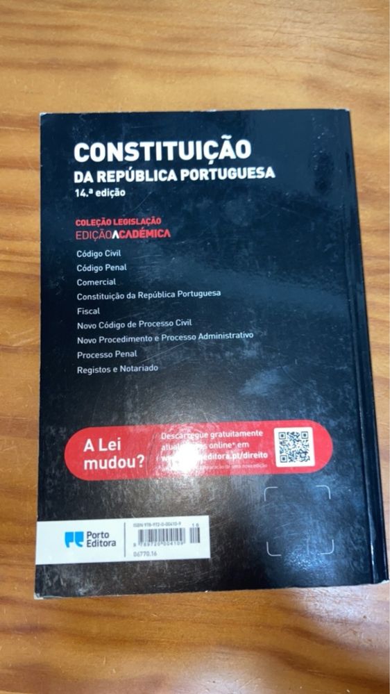 Constituição da república portuguesa livro