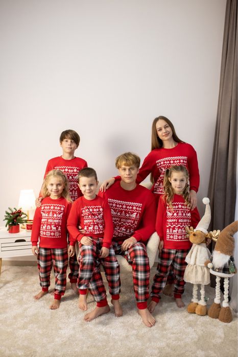 Новорічна  піжама, піжама фемелі лук, піжами Family look