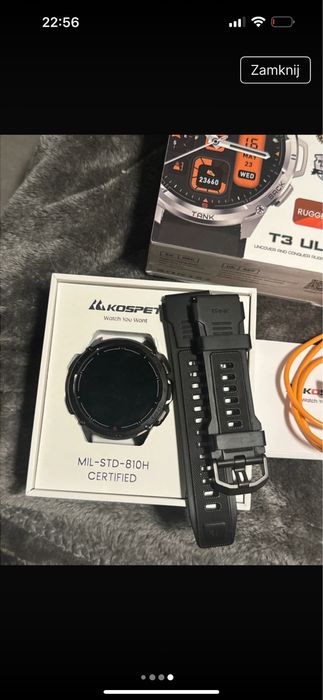 Czarny zegarek kospet t3 ultra czarny z ładowarką