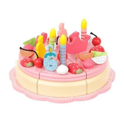 Tort Urodzinowy Drewniany Zabawka 48Elementów