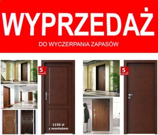 Antywłamaniowe drzwi wejściowe- zewnętrzne z MONTAŻEM, ocieplone