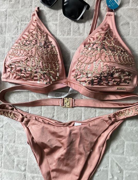 Nowy piękny strój kąpielowy dwuczęściowy cekiny XL 42 Censored