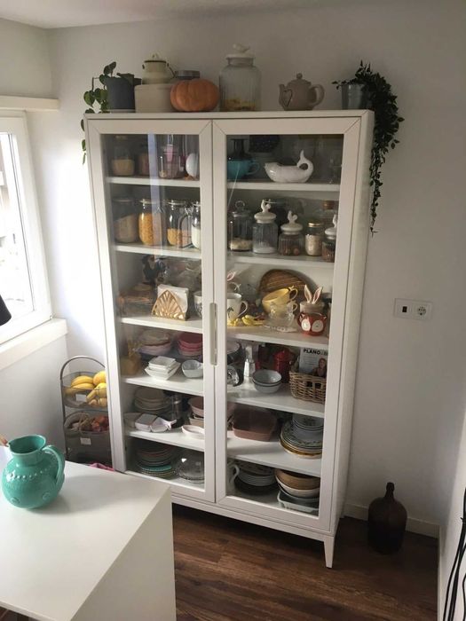 Armário c/2 portas em vidro, branco, 118x203 cm Ikea