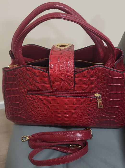 New women's bag, patent leather, red