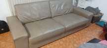 Sofá kivik chaise longue em pele