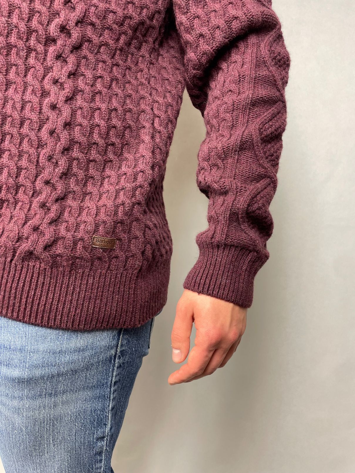Barbour wełniany sweter cable knit nowy z metką