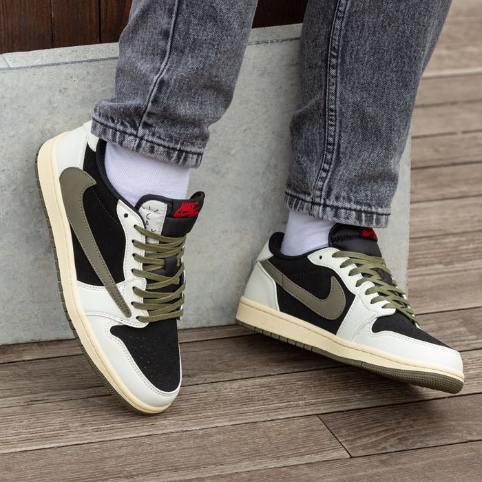 Кроссовки Nike Air Jordan 1 Retro Low Og Sp Travis Scott Olive