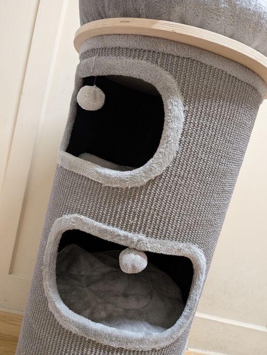 Natural Paradise Primrose Drapak Wieża dla kota XXL Szara NAJWIĘKSZA U