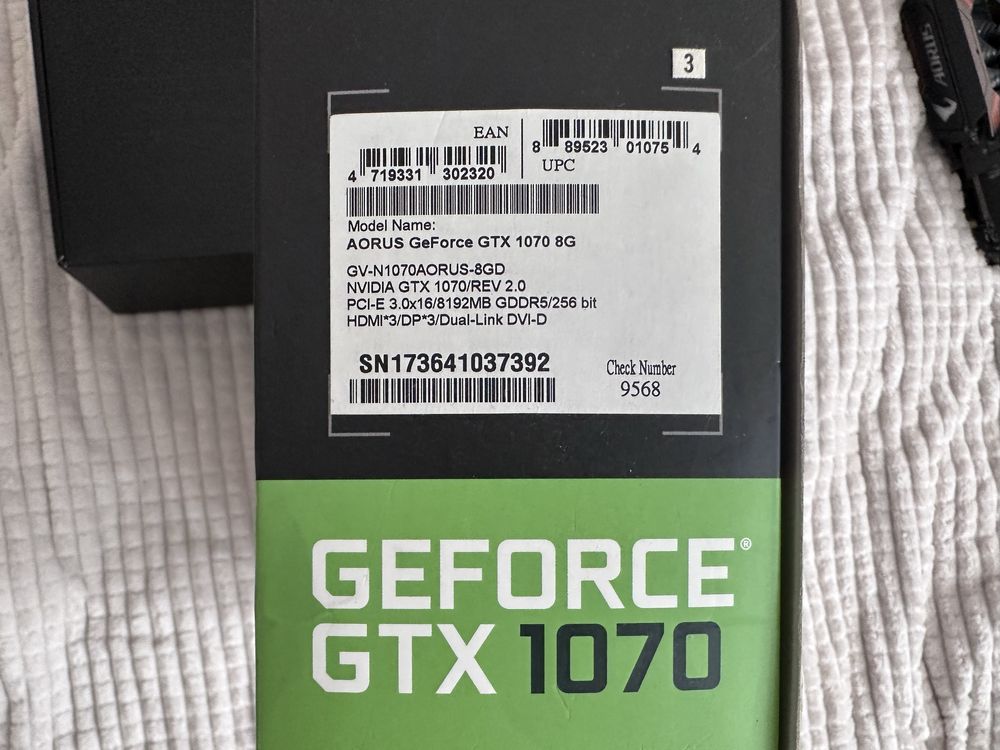 Видеокарта AORUS GeForce GTX 1070 8G (rev. 2.0)