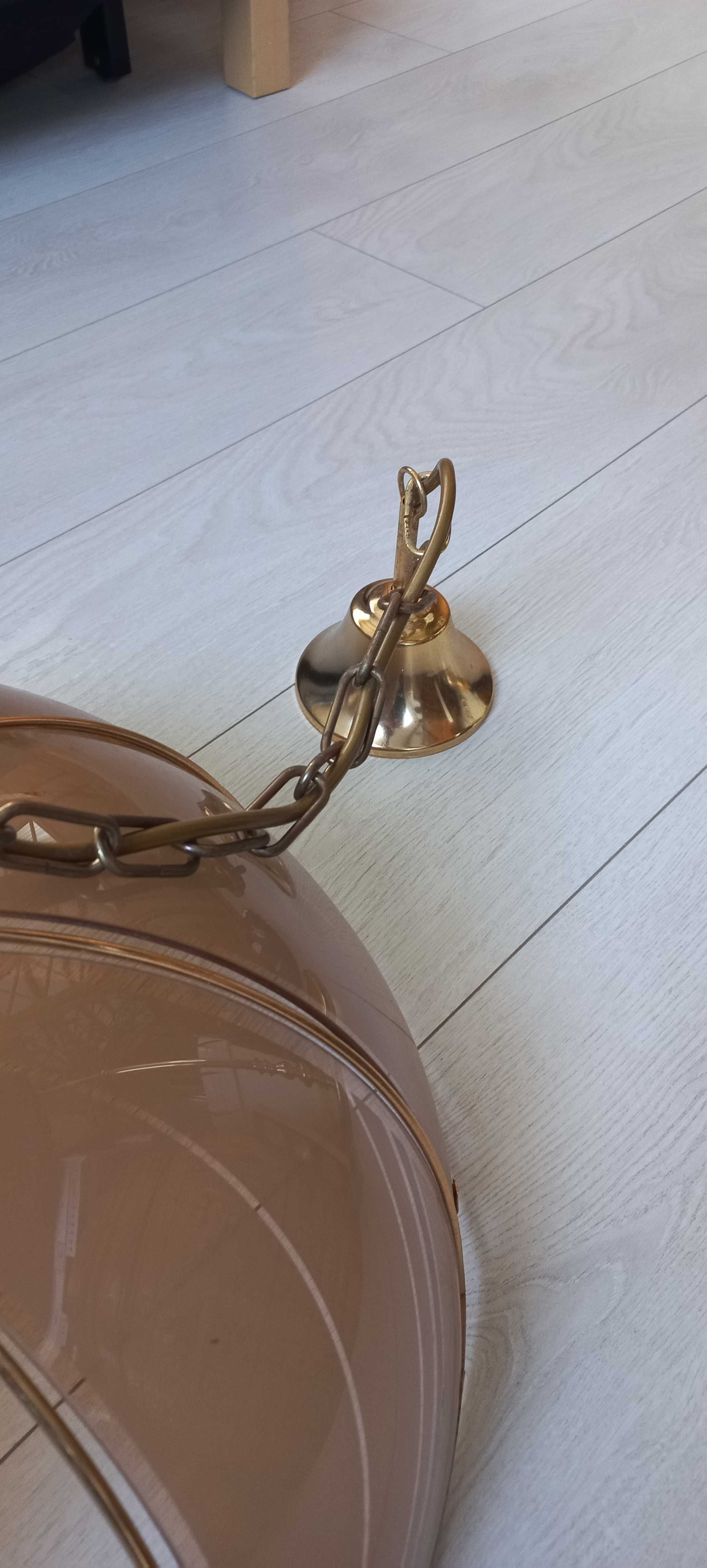 Lampa sufitowa wisząca  wys.90 cm złoty/ brązowy
