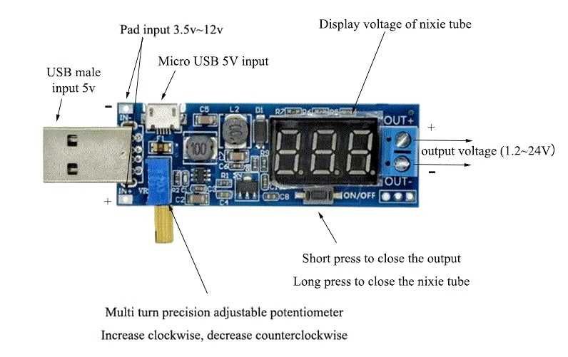 Підвищуючий модуль HW-132 DC-DC USB boost regulator 5V to 3.3-24V