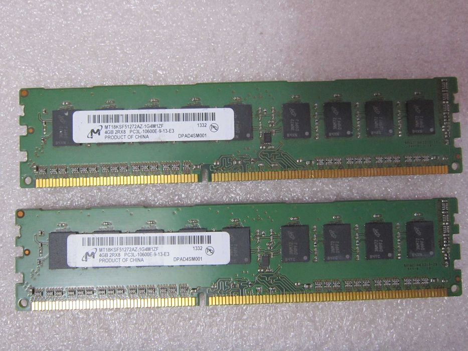 Pamięć RAM 4GB Micron DDR3 PC3L-10600E MT18KSF51272AZ-1G4M1ZF 1G4K1ZG