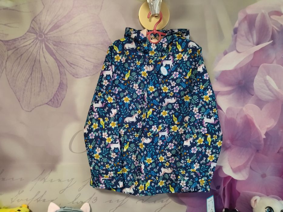 Нова Вітрівка-дощовик для дівчинки з єдинорожками Carters 136 см 27-32
