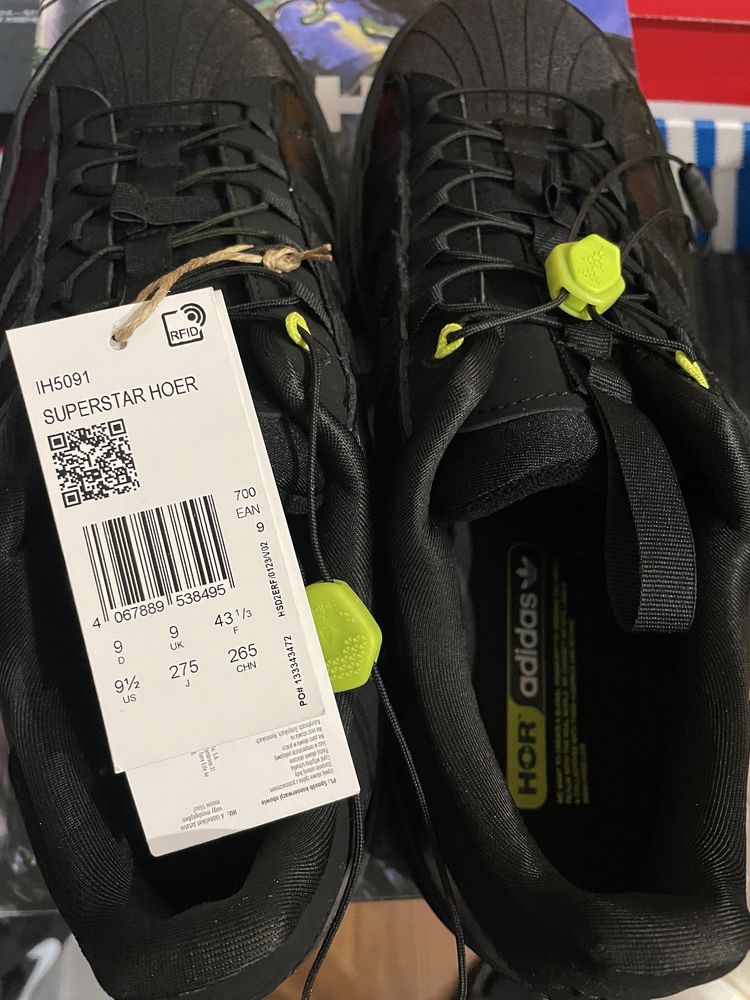 Кросівки HÖR x Adidas Superstar 'Black' шкіра оригінал
