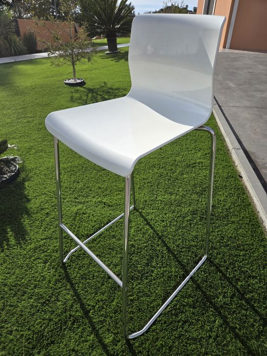 Cadeira alta branca/cromado