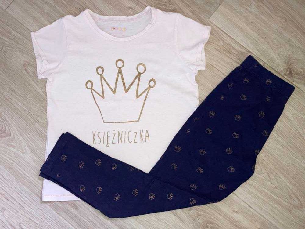 Bawełniana piżama dla dziewczynki księżniczki r 134