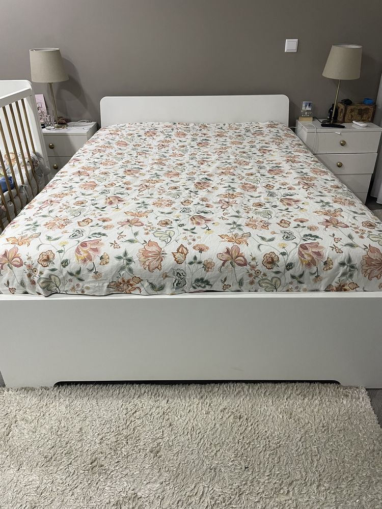 Estrutura cama branco com estrado 140x200 - Askvoll ikea