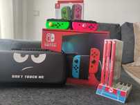 Nintendo Switch NOVA + 2 Comandos + 3 jogos + bolsa