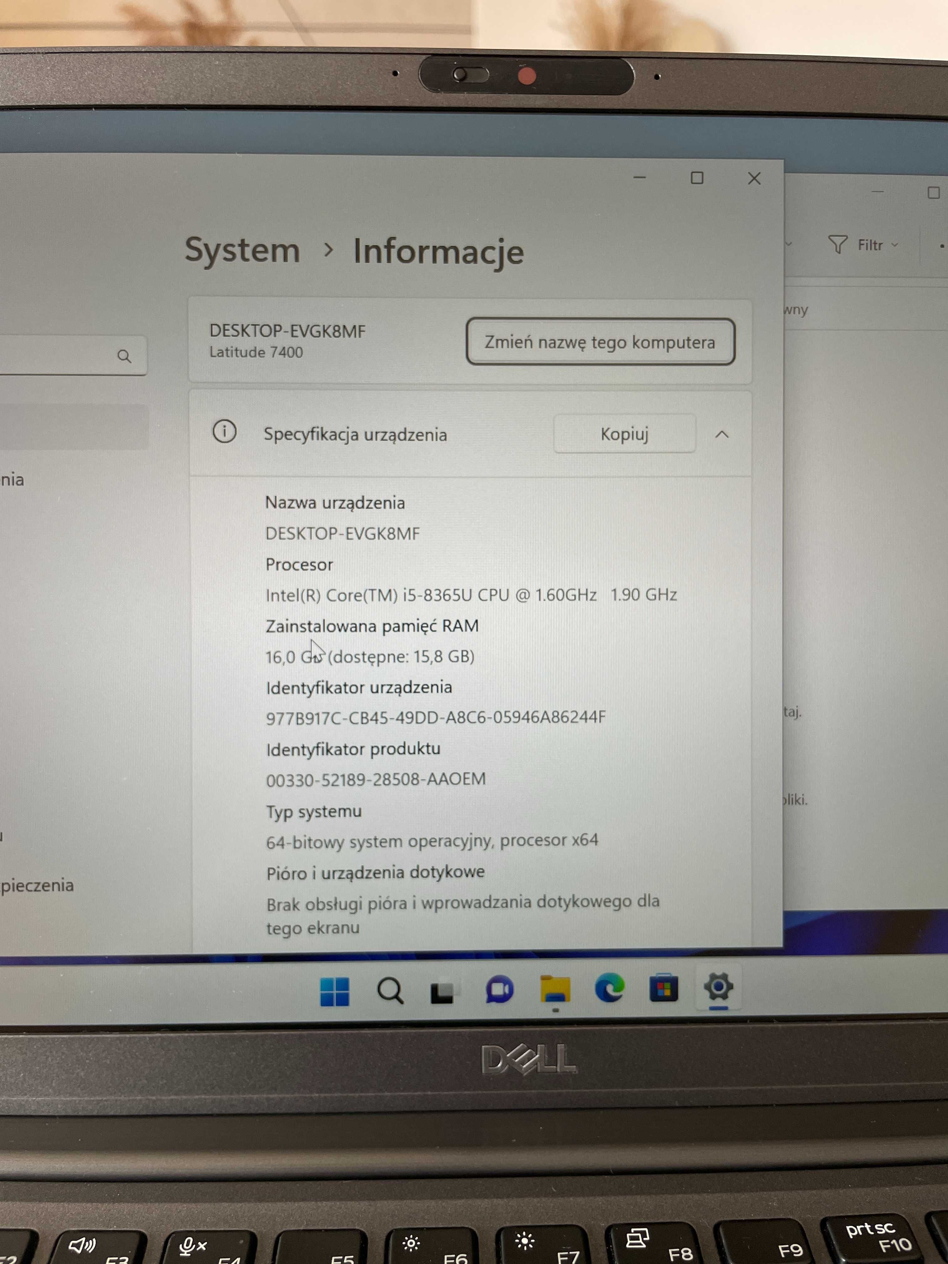 Dell Latitude 7400 i5/512GB SSD/16GB RAM/ Windows 11 - idealny!