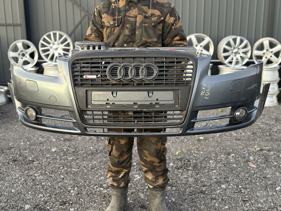 Бампер Ауді А4 Б7 S Line LX7Z Audi A4 B7 розборка решітка туманка