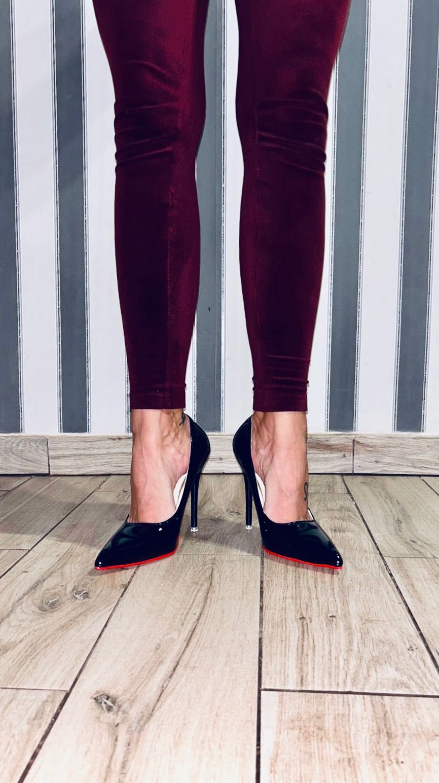 181/ OD RĘKI 46 Czarne Szpilki czółenka 35-48 EU obuwie obcasy 12 cm
